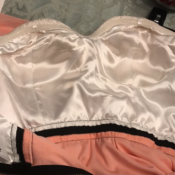 Rue21 Strapless Lace Bodice with Peachy Coral Skirt Maxi Dress Size Large - Picture 8 of 8